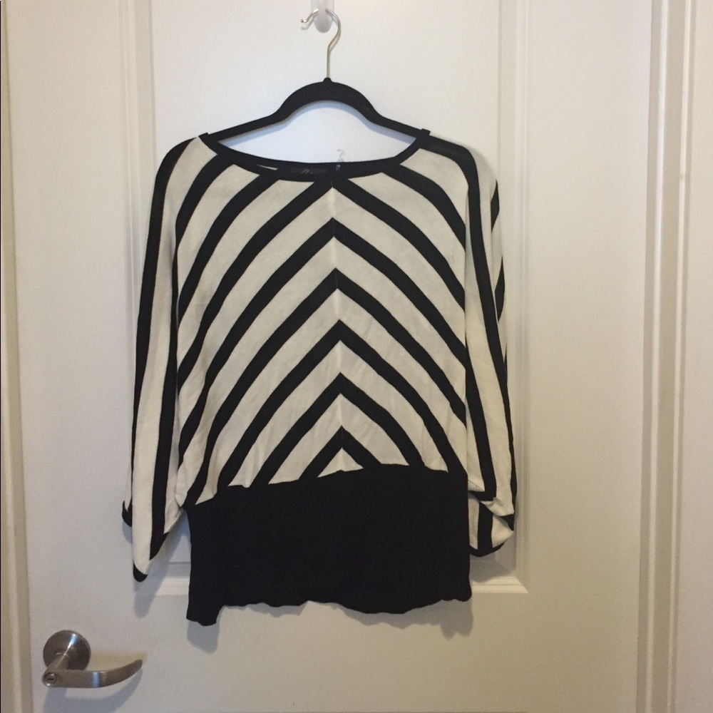 NWOT Black and cream striped blouse.